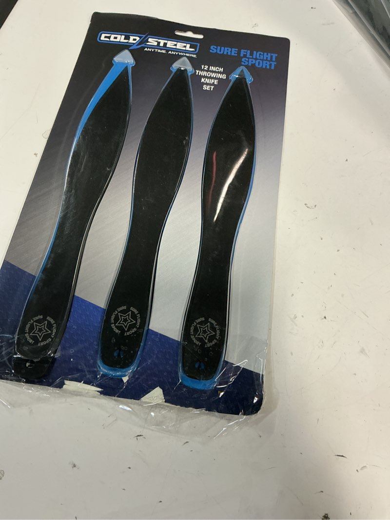 Condition photo showing New/Like New for Cold Steel 12 Inch Long Black Carbon Steel Professional Throwing Knives (3 Pack)