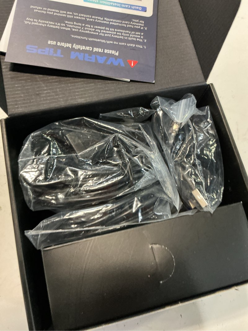 Condition photo showing Good Condition for dash cam front and rear, 1080p dash camera for cars, 3 channel car camera front rear and inside with 32gb card, loop recording, night vision, hdr, 24hr parking, g-sensor black