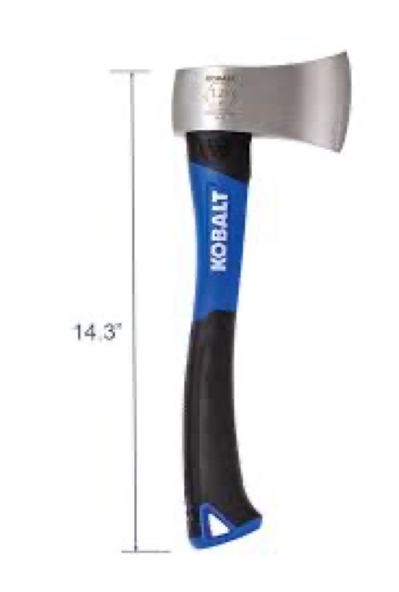 kobalt 4-lb drop-forged steel michigan axe with 34-in fiberglass