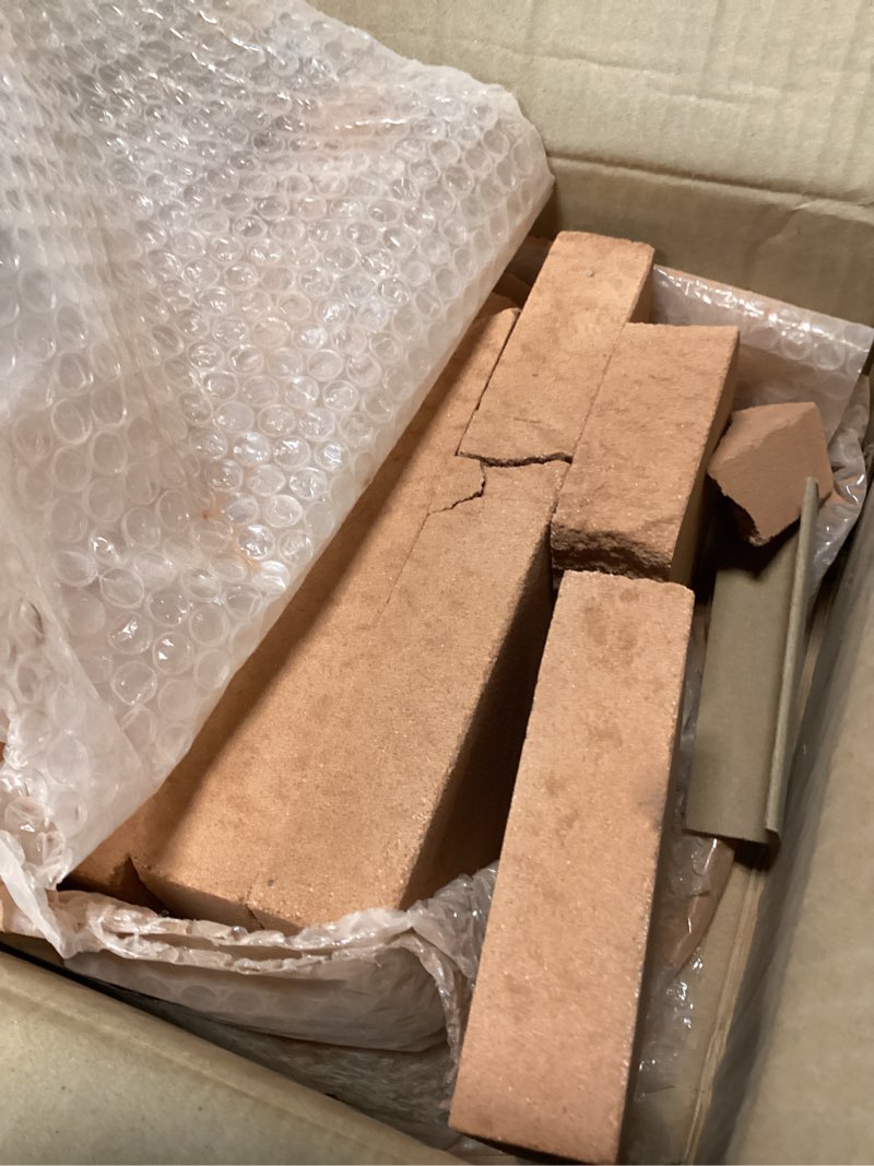 Condition photo showing As Is for Fire Bricks, Woodstove Firebricks, High Temperature Resistant Clay Firebricks for Wood Stoves, Fireplaces, Pizza Ovens and BBQ Smokers, Size 9" X 4-1/2" X 1-1/4", Pack of 12, Red Color