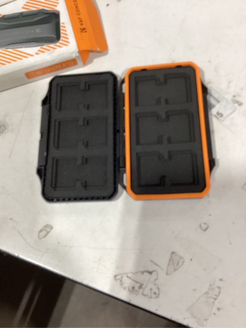 Condition photo showing Good Condition for k&f concept camera battery sd card holder for 4 sd cards, 2 camera batteries, 6 tf cards, 2 cf cards or 2 xqds, water-resistant and anti-shock case, camera accessories, small sd card case