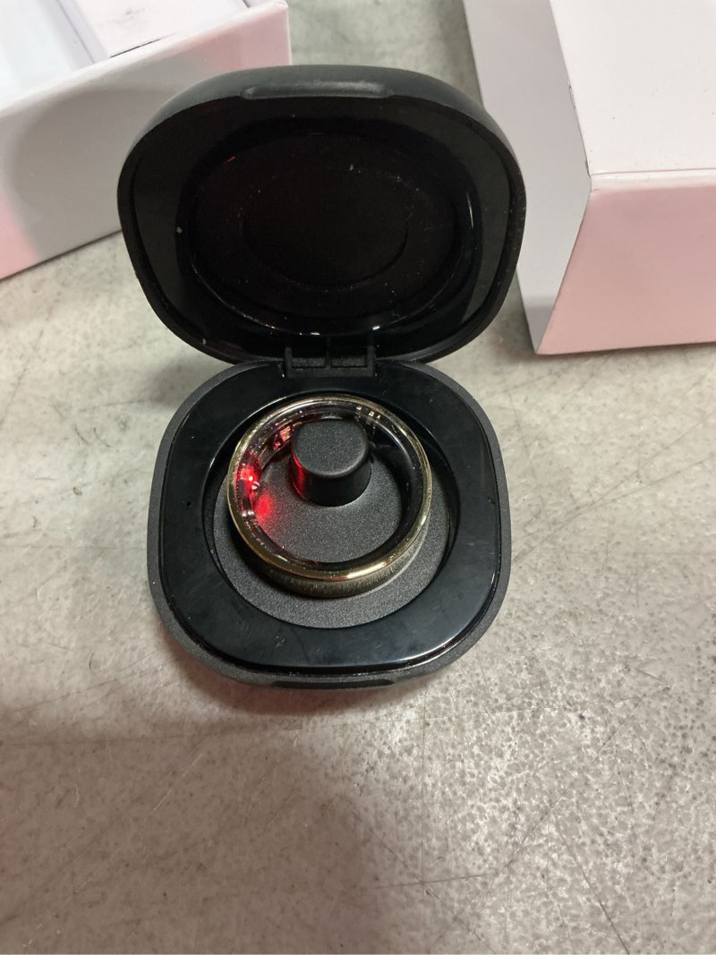 Condition photo showing New/Like New for smart ring for women men, fitness tracker ring with body temperature, heart rate, blood oxygen, sleep monitor, calories, no subscription fee, ip68 waterproof for iphone & android (gold, #9) gold #9