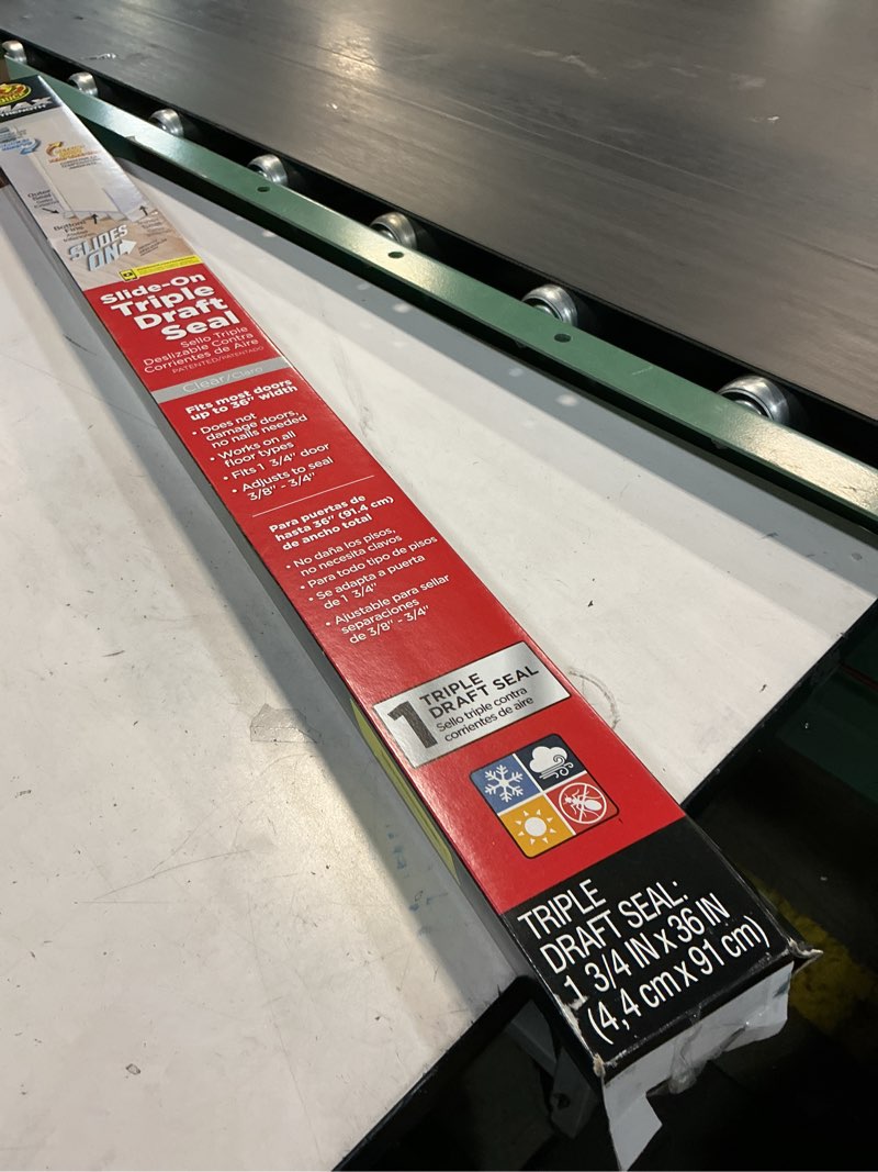 Condition photo showing Good Condition for duck brand max strength clear 36" trimmable slide-on triple draft seal blocks drafts under doors keeps out dust, insects & pollen