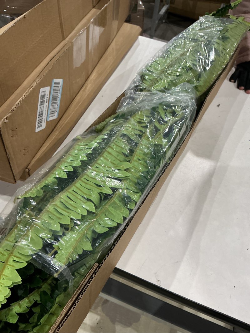Condition photo showing Good Condition for dkaltm artificial boston fern bush- set of 2 large artificial ferns for outdoors, 45inch large faux ferns, suitable for office & living room decor, 55branches for each bouquet