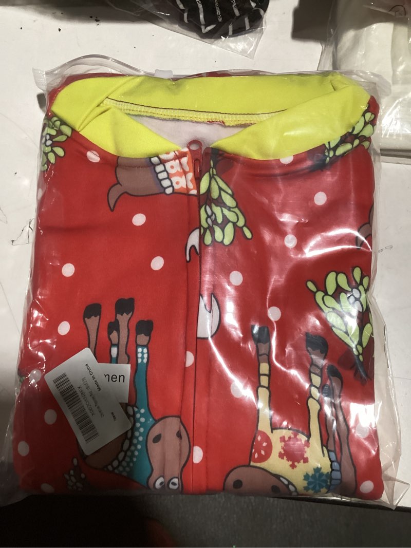 Condition photo showing item condition for Women's Family Ugly Christmas Onesie Pajamas, Adult Matching Onesie Jumpsuit for Christmas Funny Print Sleepwear Rompers
