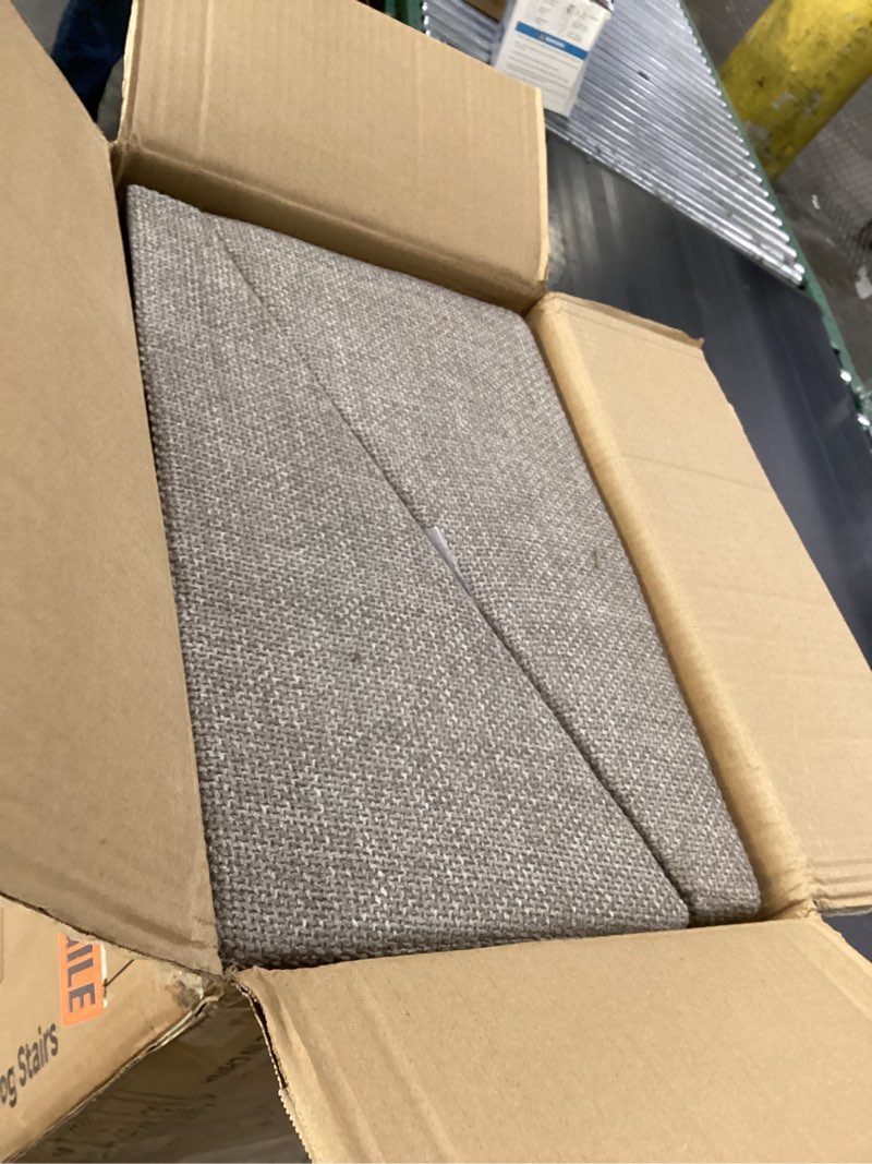 Condition photo showing New/Like New for dog ramp for small dogs, 2-in-1 pet steps & ottoman - foldable dog ramp for couch, non-slip wooden pet ramp for puppy senior injured dogs (light brown, xl(17.13h)) light brown xl(17.13h)