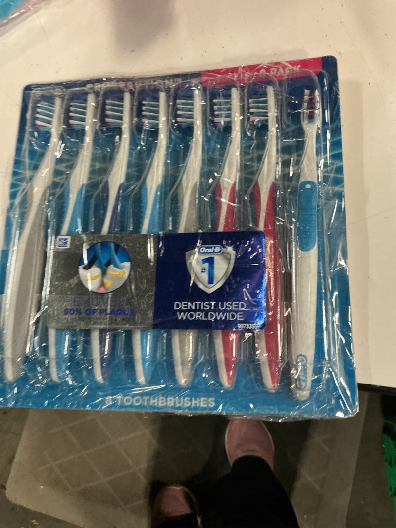 Condition photo showing New/Like New for oral-b cross action manual toothbrushes  soft bristle 8 pk