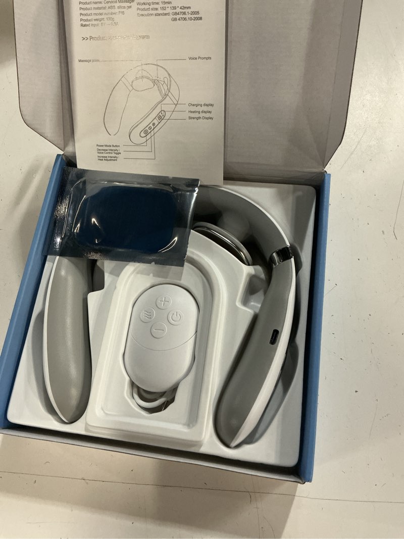 Condition photo showing New/Like New for neck massager with heat, intelligent electric neck massagers for deep tissue, portable & cordless heated neck & shoulder massagerr, for reduce fatigue, with 10 modes & 16 levels, gift for women men