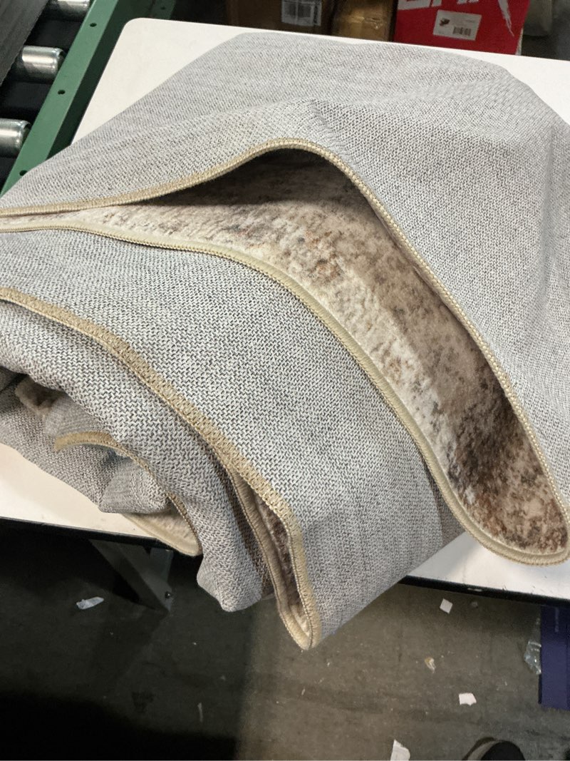 Condition photo showing Good Condition for 7x9 Area Rugs for Living Room: Washable Large Neutral Abstract Rug Soft Non Slip Stain Resistant Low Pile Indoor Carpet for Bedroom Dining Room Nursery Office Playroom - Brown Grey Brown Grey 7' x 9' (Rectangular)