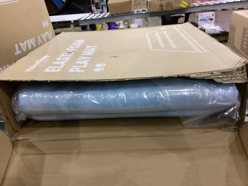 Condition photo showing New/Like New for Baby Play Mat for Floor,1.3" Thick Memory foam Tummy Time Mat for Toddlers,Infants,kids,Water-Repellent Soft Nursery Rug,Extra Large Non Slip for Crawling&Yoga,Tatami Style for Living Room(Light Blue) Light Blue 79"×79"×1.3"