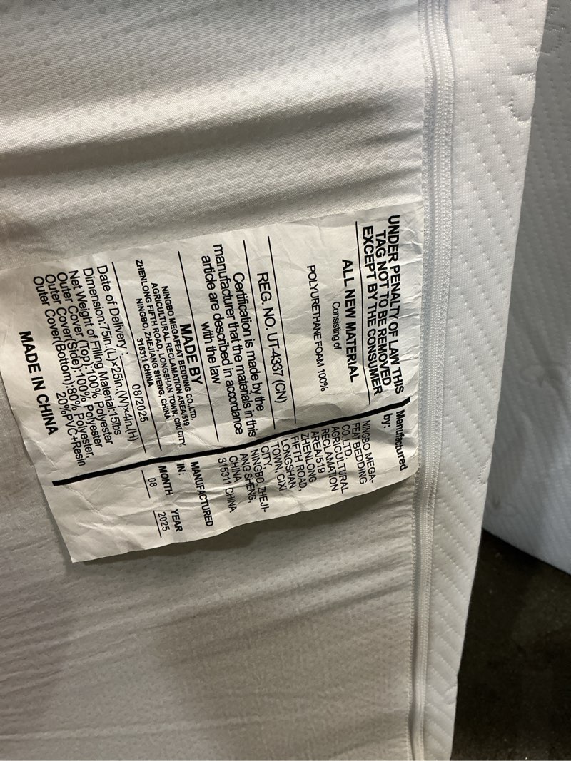Condition photo showing As Is for avenco folding mattress, 4 inch trifold mattress, twin size folding mattress for indoors, rv/camper van, travel, camping, guest room-breathable cover & non-slip bottom 4 inch white twin