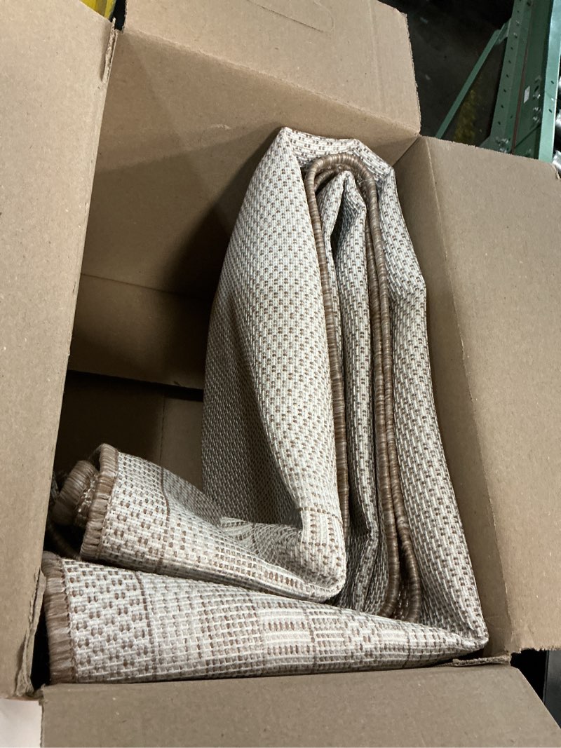 Condition photo showing Good Condition for JONATHAN Y Pinstripe Border Indoor Outdoor Area Rug 4X6 Beige/Cream, Lido Traditional Casual for Backyard, Patio, Porch, Easy-Cleaning, High Traffic, Pet-Friendly, Non-Shedding (TSN210A-4) 4' x 6' (Rectangular)