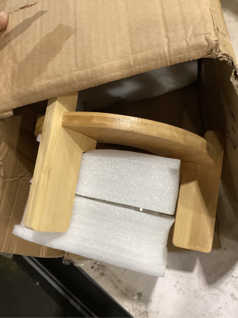 Condition photo showing Good Condition for rice dispenser, rice storage container?flour and cereal container with airtight lid and wooden stand, glass food storge container for kitchen organization and pantry store (8l)
