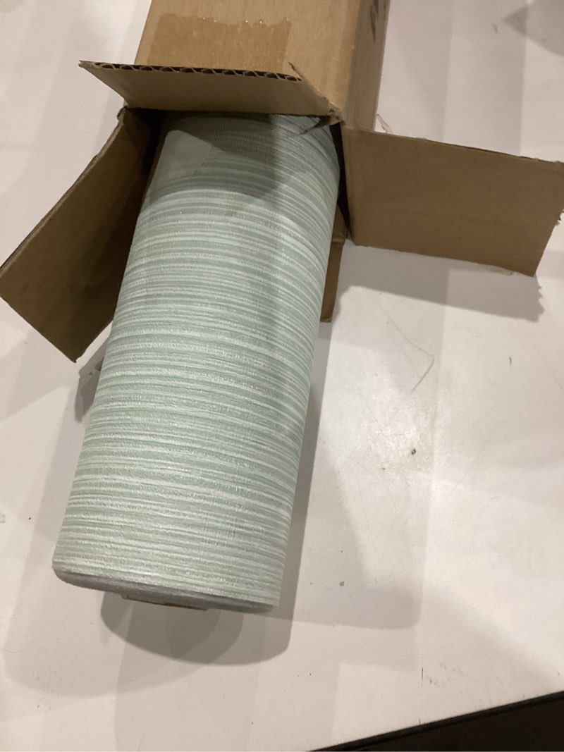 Condition photo showing Good Condition for Haimin Grasscloth Wallpaper Textured 24in X 393in Fabric Contact Paper Textured Linen Peel and Stick Self-Adhesive Thick Vinyl Embossed Wallpaper Light Green