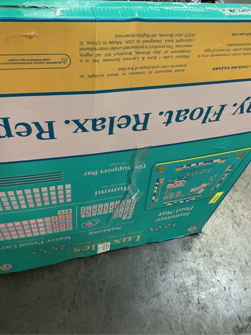 Condition photo showing Good Condition for maison lude suns lemons floating pool mat mahjong rummi waterproof cards new nib