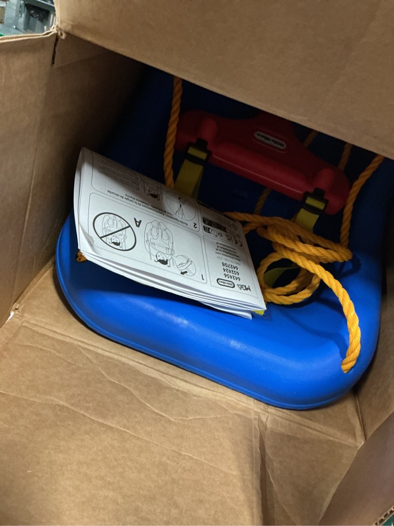 Condition photo showing Good Condition for little tikes snug 'n secure blue swing with adjustable straps, 2-in-1 for baby and toddlers ages 9 months - 4 years
