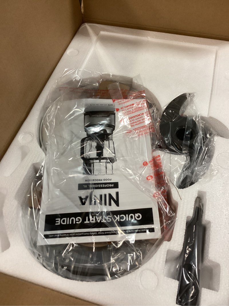 Condition photo showing Good Condition for Ninja BN801 Professional Plus Kitchen System, 1400 WP, 5 Functions for Smoothies, Chopping, Dough & More with Auto IQ, 72-oz.* Blender Pitcher, 64-oz. Processor Bowl, (2) 24-oz. To-Go Cups, Grey 64oz Blender + Kitchen System