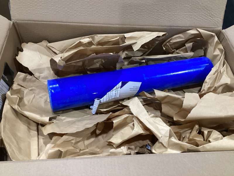 Condition photo showing As Is for Floor Protection Film, 48\" x 200', Made in USA, Blue Self Adhesive Floor Protector Tape for Moving, Painting and Construction, Temporary Covering to Shield Hardwood, Tile, Hard Surfaces, USED