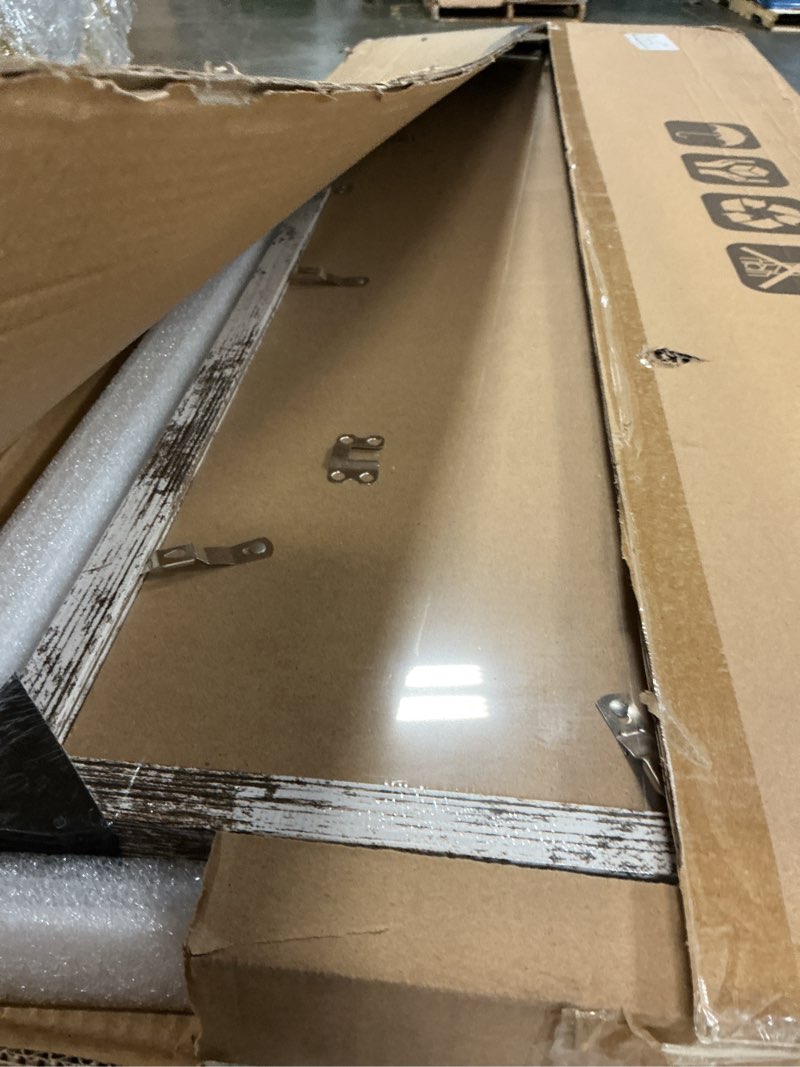 Condition photo showing Good Condition for hongkee 13x39 puzzle frame 2 packs, real glass and distressed white wood frame, display panoramic 13 x 39 picture frames - horizontal or vertical wall mounting 13x39 in distressed white
