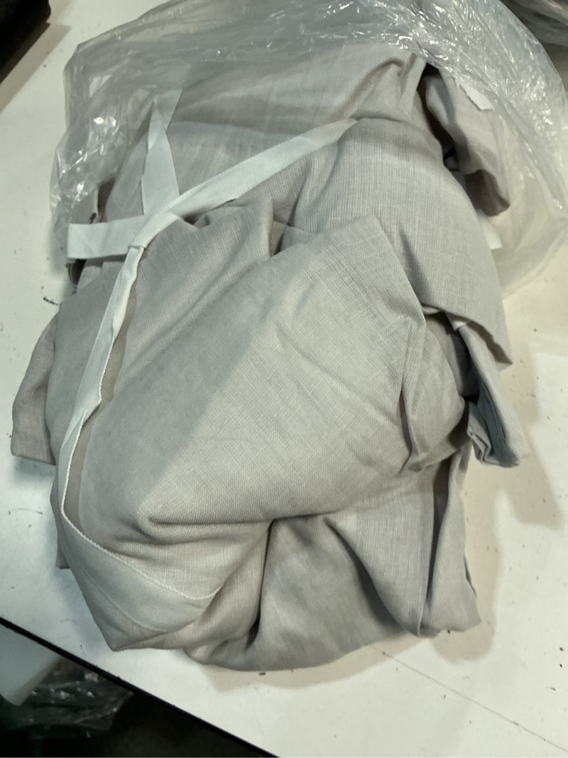 Condition photo showing As Is for quince european linen curtain, 48x108, cloud single panel