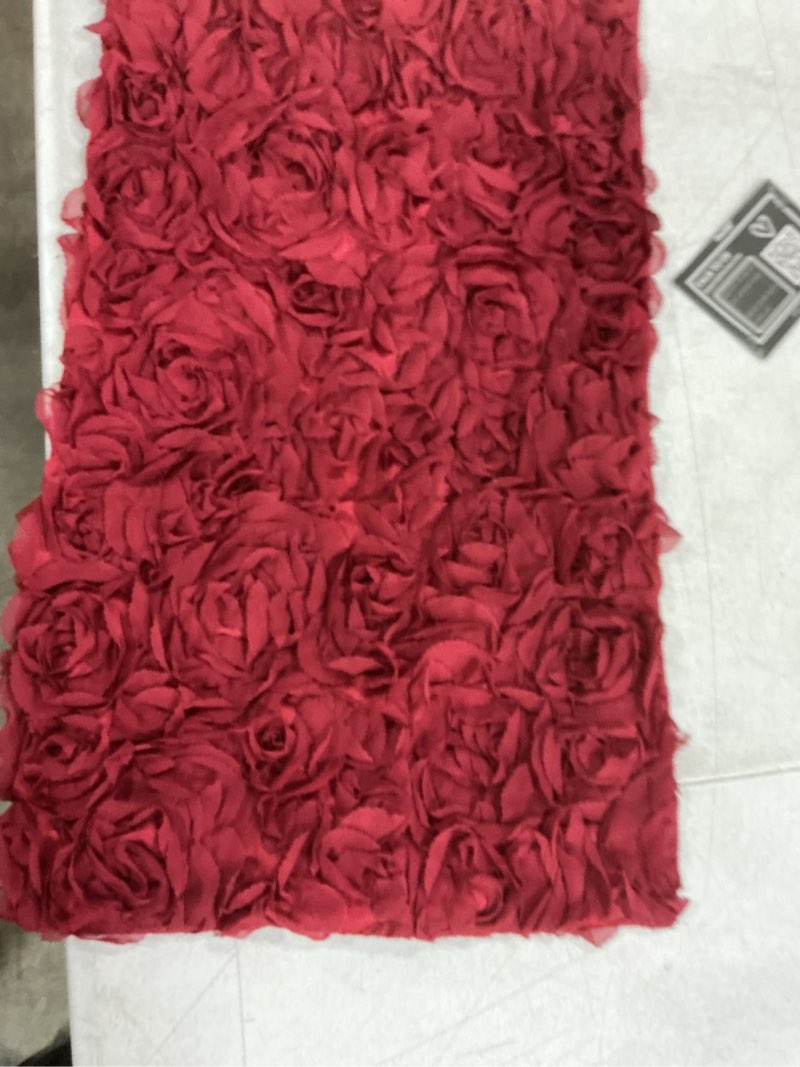 Condition photo showing Good Condition for miulee 3d rose flower pillow cover decorative spring floral romantic stereo chiffon aesthetic solid pillowcase for girl bedroom living room decor 12x20 inch wine red 20" x 12" (pack of 1) wine red 1