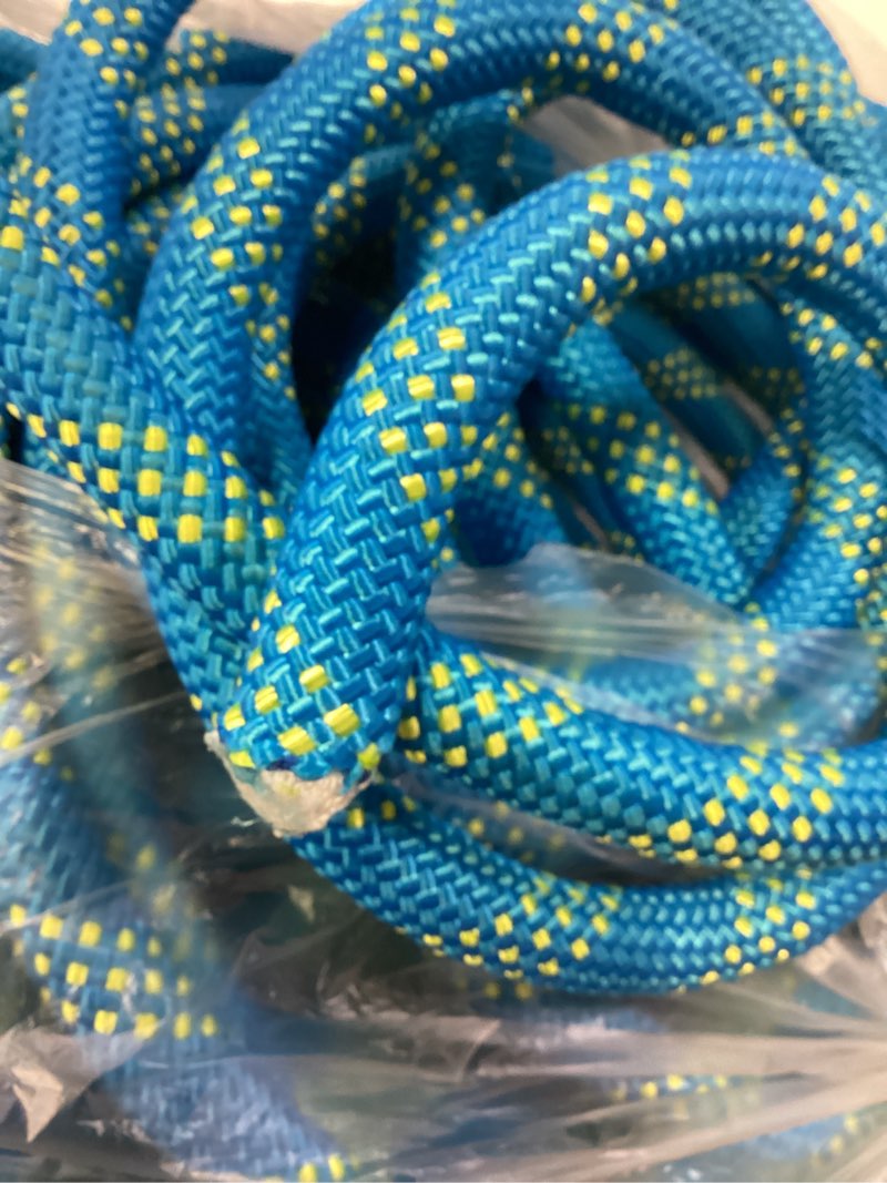 Condition photo showing Good Condition for arborist rope 3/4 inch x 100 ft, high strength polyester bull rope for tree rigging & pulling, 48-strand braided static line for heavy duty work, blue blue 3/4 in x 100 ft