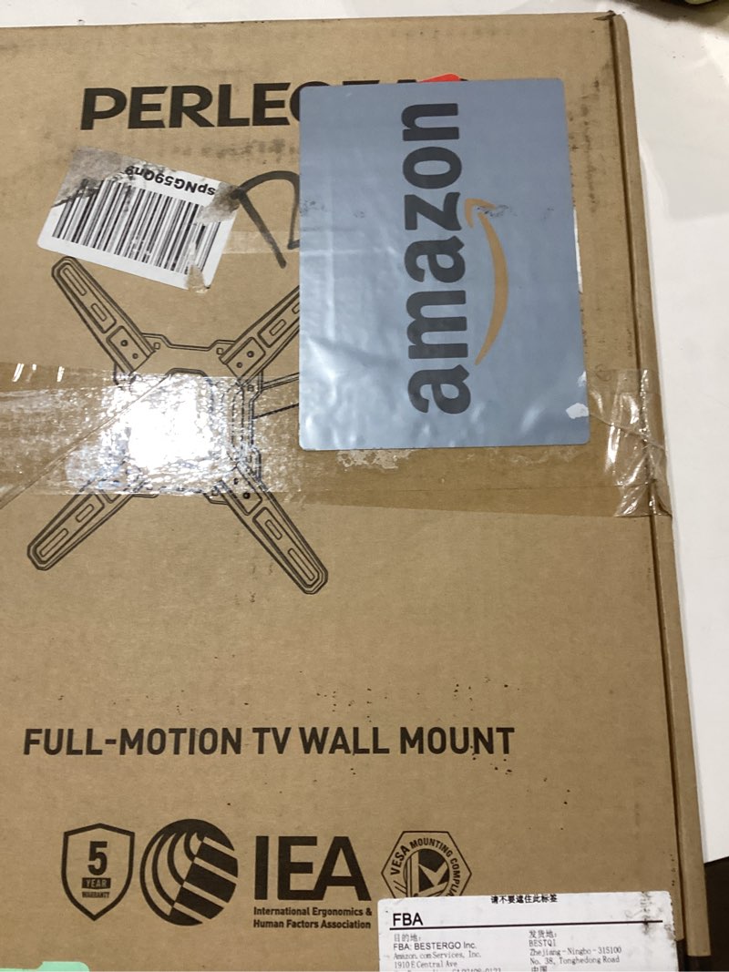 Condition photo showing New/Like New for Perlegear Long Arm TV Wall Mount for 26-65 inch TVs up to 100 lbs, Corner TV Mount Bracket with 31.65” Extension, Swivel, Tilt Articulating Arms, Max VESA 400x400mm, Full Motion Wall Mount PGMF25B Fits 32-65" TVs / Max 400x400mm