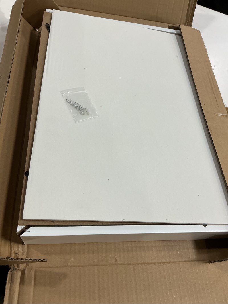Condition photo showing Good Condition for Americanflat 12x16 Shadow Box Frame with Polished Plexiglass - Silhouette Collection - Large Shadow Box Display Case for Tabletop and Wall Display - White with Soft Felt Back White 12x16
