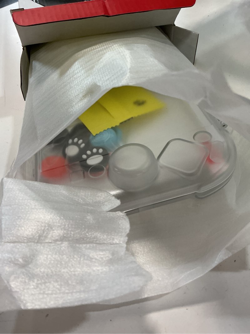 Condition photo showing Good Condition for protective case for switch 2, aolion accessories for switch 2 with clear acrylic shell, dust plugs, tempered glass screen protector for switch 2 and 8 silicone thumb grips light