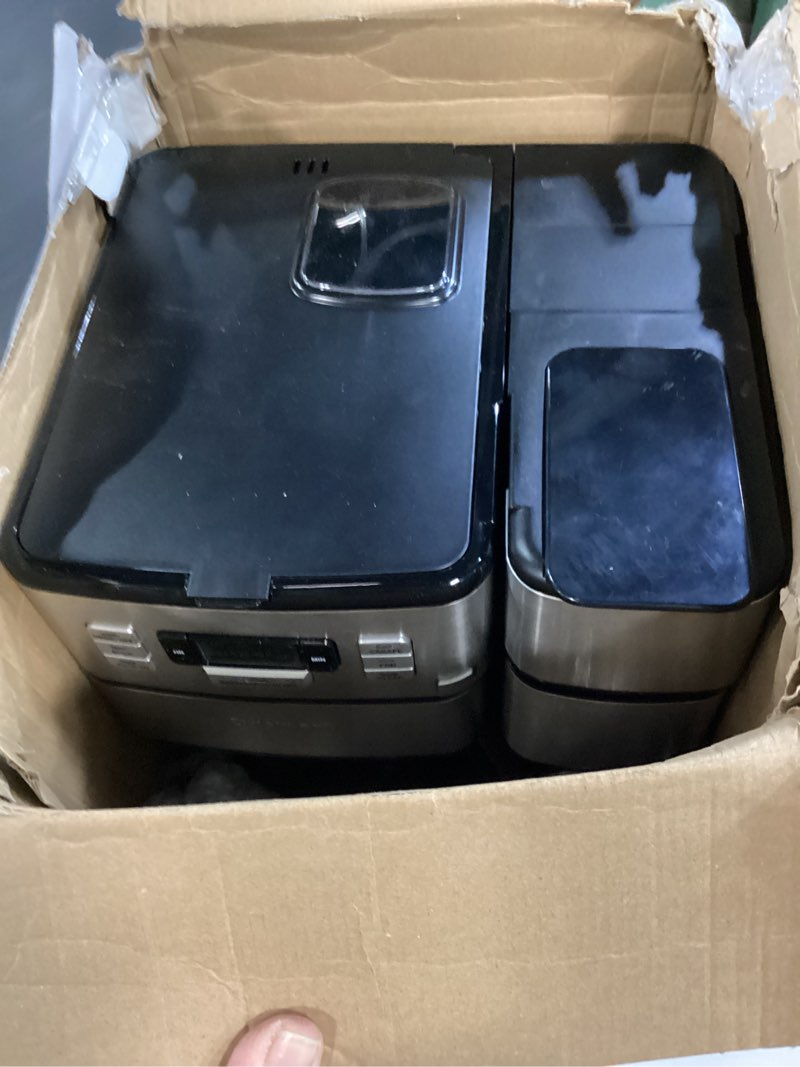 Condition photo showing As Is for Cuisinart Coffee Center Grind and Brew Plus, Built-in Coffee Grinder, Coffeemaker and Single-Serve Brewer with 6oz, 8oz and 10oz Serving Size, Black/Silver, SS-GB1NAS 12-Cup Glass Grind & Brew Plus Stainless