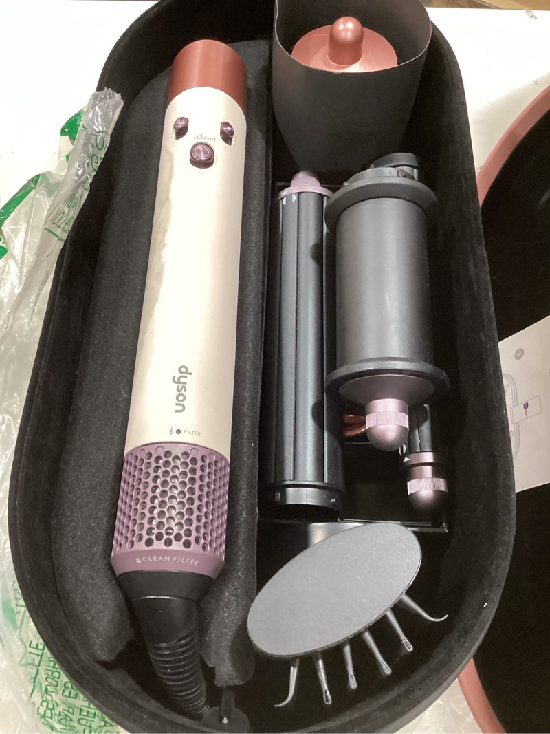 Condition photo showing As Is for Dyson Airwrap i.d.™ Multi-Styler, Allure Winner, Bluetooth Connected, No Heat Damage, 6-in-1 Versatility, Intelligent Hair Styler Complete Long for Straight to Wavy Hair - Ceramic Pink