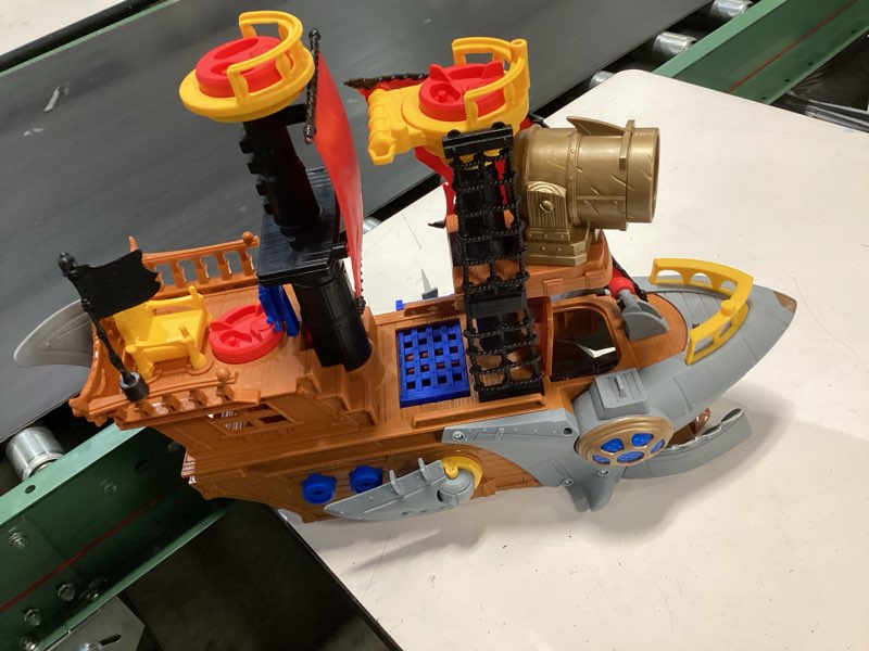 Condition photo showing Good Condition for fisher-price imaginext shark bite pirate ship, playset with pirate figures and accessories for preschool kids ages 3 to 8 years standard playset