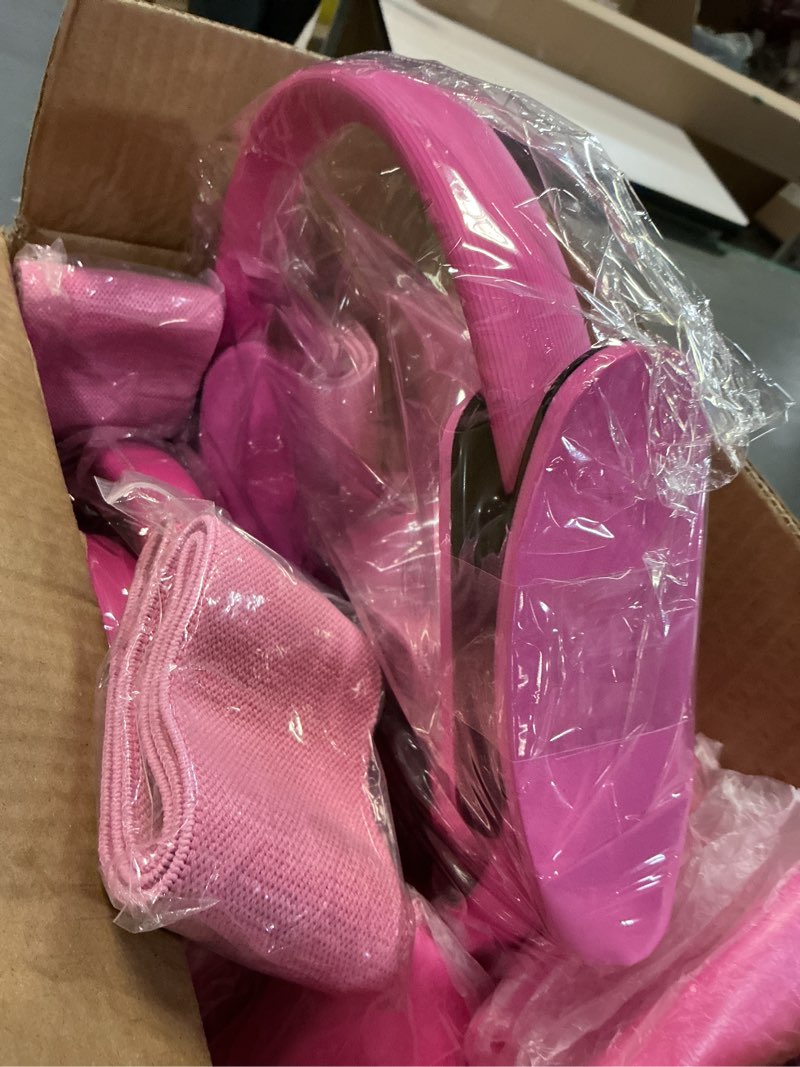 Condition photo showing Good Condition for 18 Pcs Pilates Ring and Ball Set with Resistance Bands Home Workout Pilates Equipment 11.8 Inch Magic Circle with Padded Handles, Mini Ball for Strength, Toning and Flexibility Pink