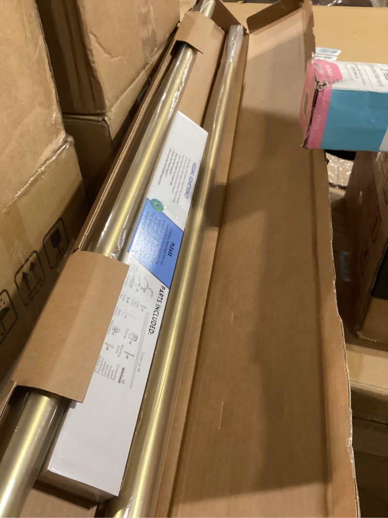 Condition photo showing New/Like New for BlastHome® Non-Adjustable Luxury Curtain Rods for Windows, 1 ¼” Rod Set, 7 foot Fixed Length (Two Rods Connect for a Seamless Look), Brushed Gold Single Rod Brushed Gold 7 foot