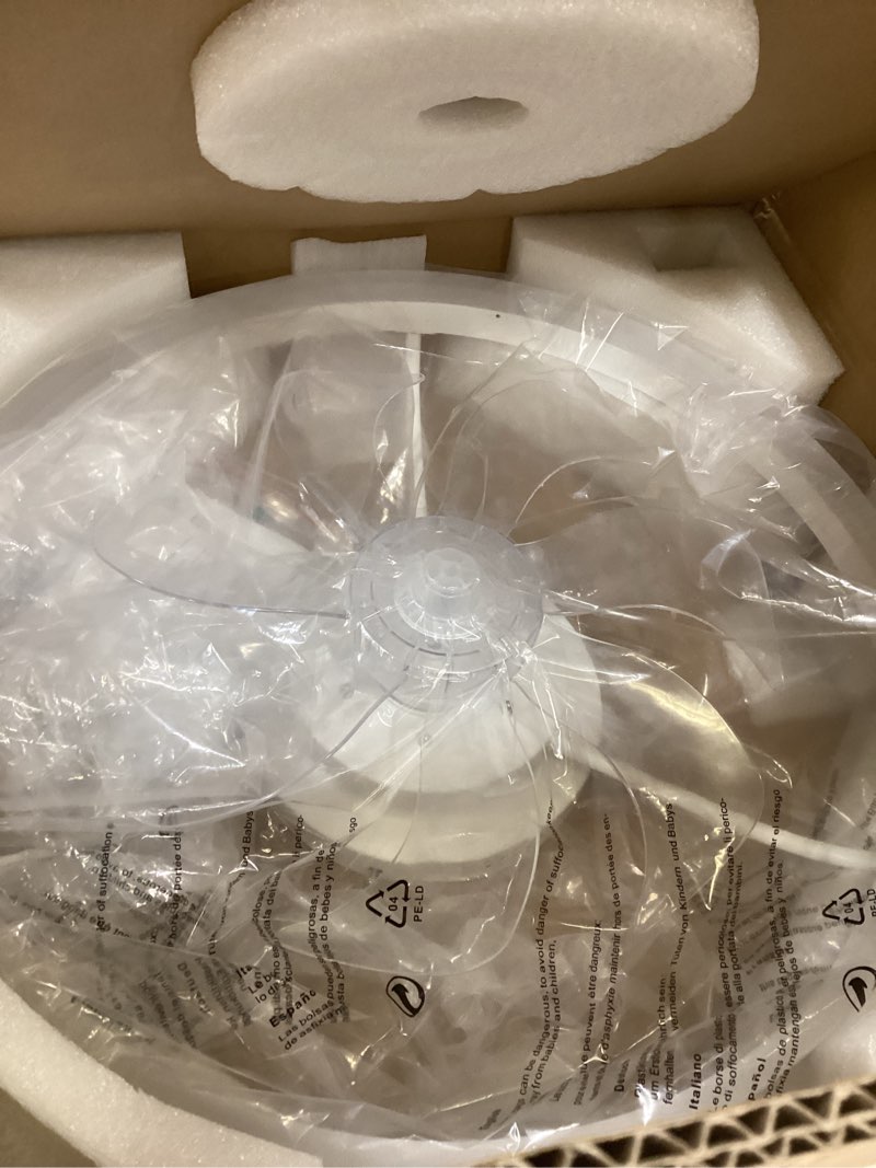 Condition photo showing Good Condition for STERREN Ceiling Fans with Lights,20" Low Profile Ceiling Fan with Remote Control, Modern Flush Mount Ceiling Fan,White Fan Light for Bedroom, Living Room,Kitchen,Small LED Ceiling Light Fixture White 19.7 inch