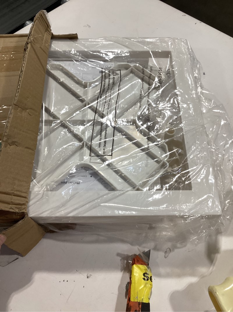 Condition photo showing As Is for 3-Shelf Corner Cabinet – Storage Cupboard with Stylish Shutter Doors and Adjustable Shelves for Kitchen or Bathroom Furniture by Lavish Home (White) Pack of 2 White Planter Box