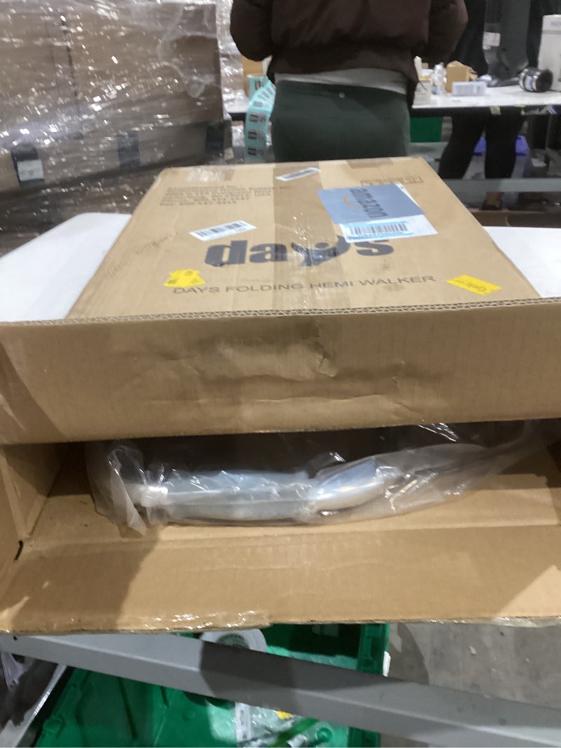 Condition photo showing New/Like New for days hemi walker - mobility aid for elderly, handicapped, disabled users - one arm or hand support, folding, aluminum, height adjustable - weight capacity up to 300 pounds