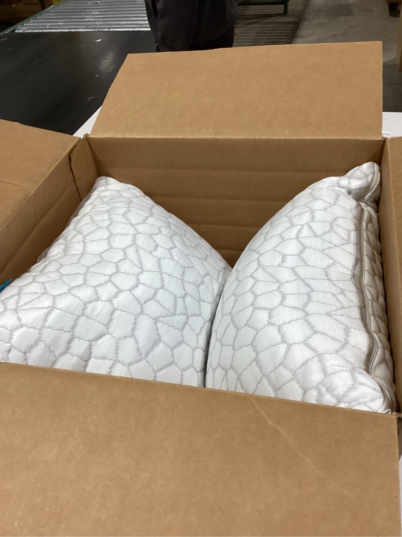 Condition photo showing Good Condition for qutool cooling pillow for sleeping 2 pack, certipur-us shredded memory foam king pillows set of 2, cool pillow for hot sleepers adjustable firm pillow for side, back, stomach sleepers soft yet support white-cooling basic king(2 pack)-20'*36'