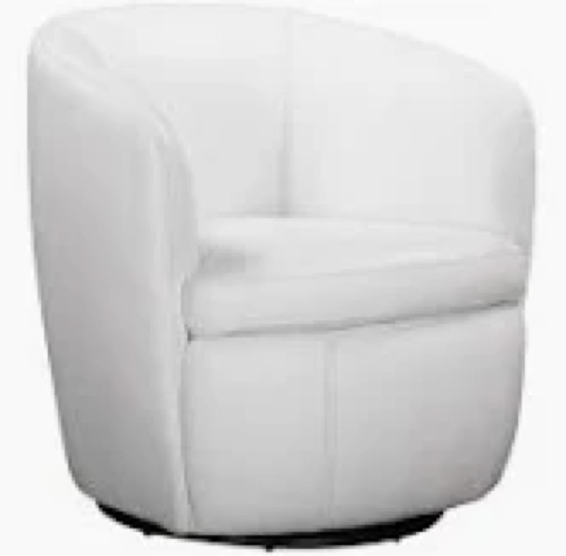 azurdee top grain 100% genuine italian leather swivel barrel chair
