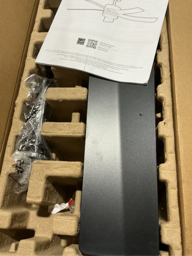 Condition photo showing Good Condition for addlon ceiling fans with lights, 42 inch low profile ceiling fan with light and remote control, flush mount, reversible, 3cct, dimmable, quiet, black small ceiling fan for bedroom indoor/outdoor use 42 inch black