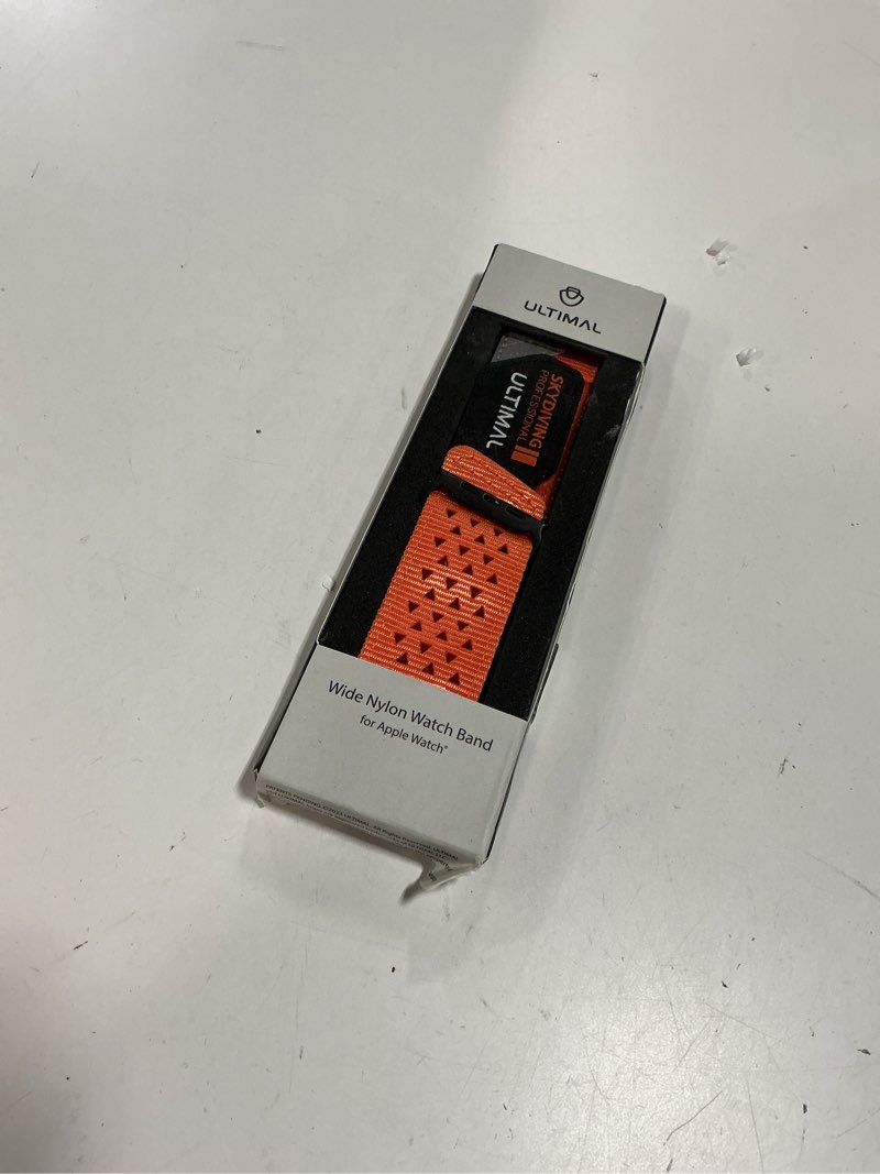 Condition photo showing New/Like New for ultimal ultrawide for apple watch band ultra/ultra2 49mm/46mm/45mm/44mm ultra wide sport nylon band for iwatch series 10/9/8/7/6/5/4/se/se2 for women men hollow out breathable watch band (49/46/45/44mm, orange) 49/46/45/44mm orange