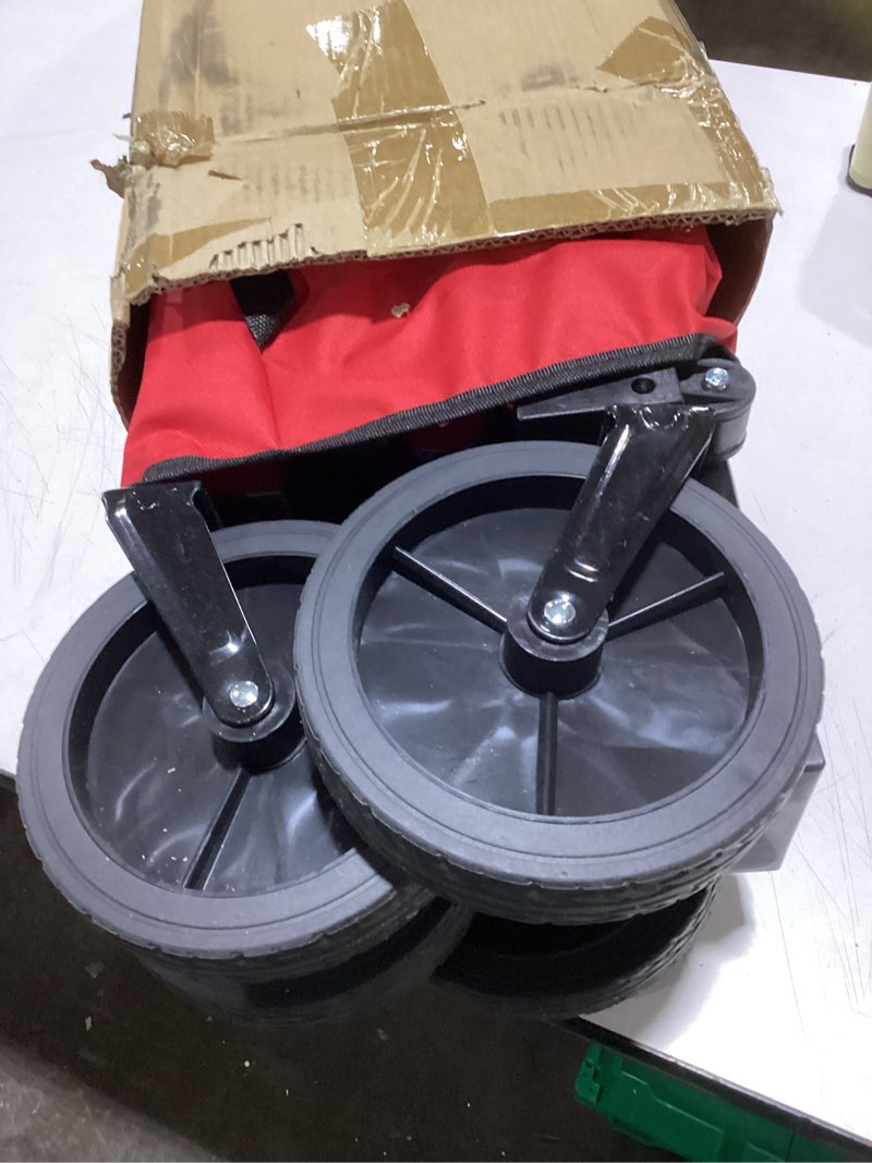 Condition photo showing Good Condition for Collapsible Folding Wagon Cart 150L, Heavy Duty Garden Cart with All Terrain Wheels,Portable Large Capacity Utility Wagon Cart for Camping Fishing Sports Shopping,Red