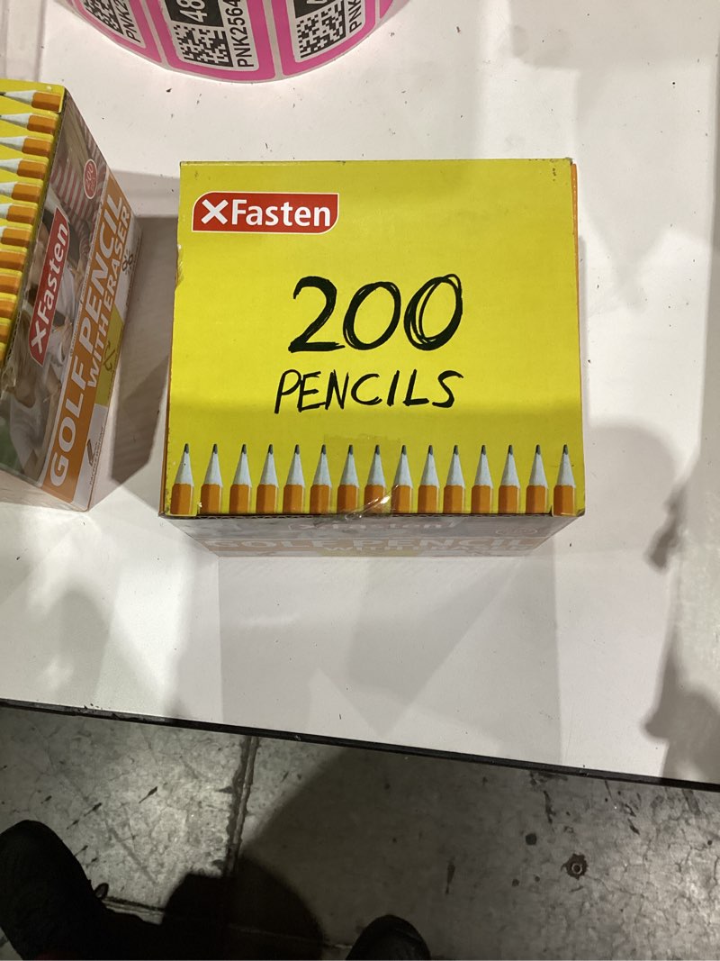 Condition photo showing New/Like New for XFasten Golf Pencils with Erasers Bulk, 200-Pack 3.5" #2 HB Pre-Sharpened Easy-to-Grip Half Mini Golf Pencils for Kids, Adults, and School Supplies - Hexagonal, Smooth Writing, and Non-Smudging