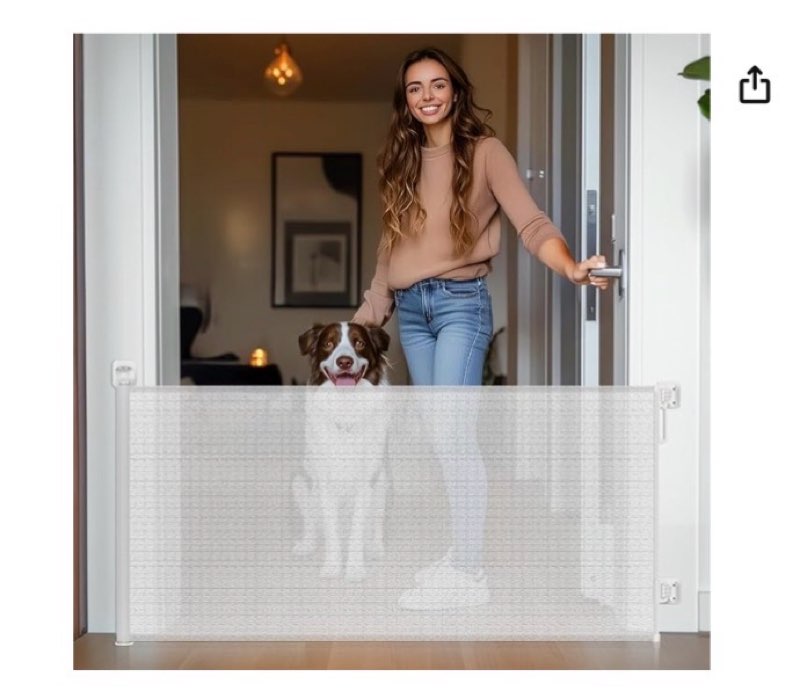 HOMEAL Retractable Baby Gate for Stairs & Doorways, Outdoor Indoor Retractable Mesh Gates for Baby a