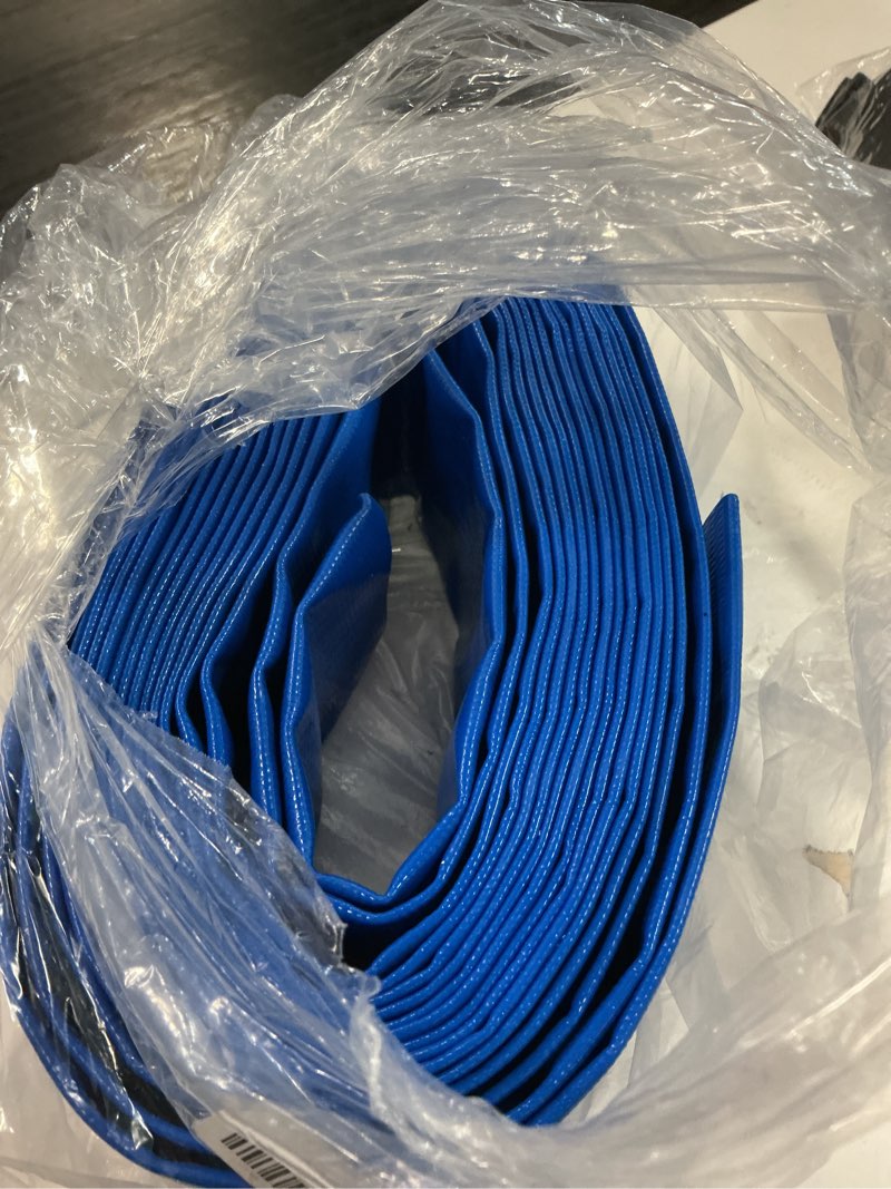 Condition photo showing Good Condition for 2 in x 30ft pool backwash hose heavy duty drain discharge double pvc layflat hose with 2 clamps, weatherproof burst resistant for water transfer, sump pump, pool filter, pool drain (9.2m,blue) 2 in 30 ft