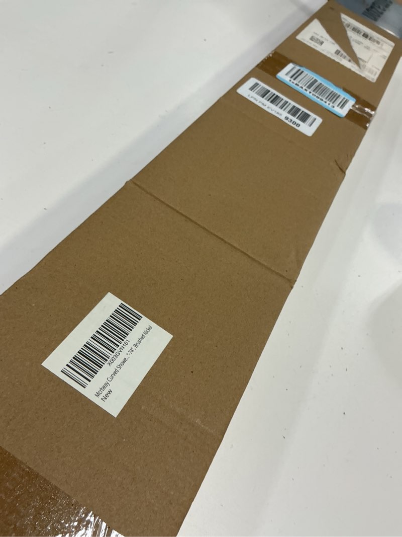 Condition photo showing Good Condition for Curved Shower Curtain Rod, Adjustable 40-72 inches Extra Wide Curved Shower Rods for Bathroom, Rust proof Shower Rod, Stainless Steel Curved Curtain Rod for Shower, Bathtub, Brushed Nickel Brushed Nickel 40-72 inches