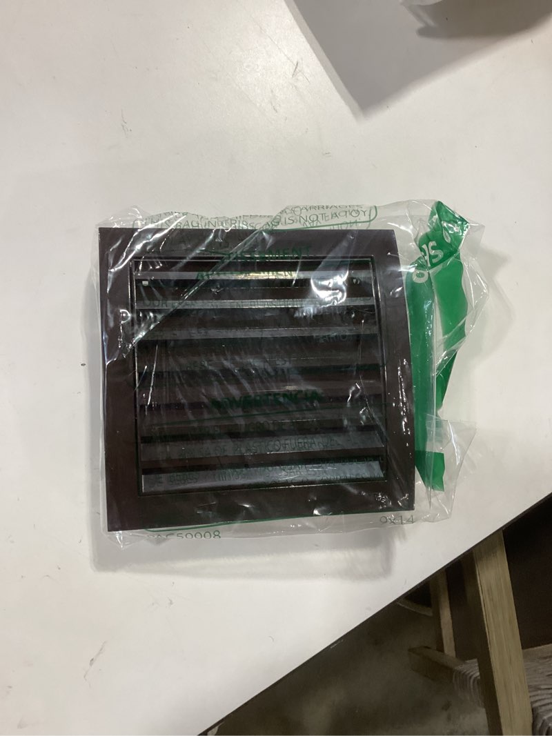 Condition photo showing Good Condition for vent systems 4” inch brown plastic soffit vent cover – heavy-duty louvered exterior dryer vent cover with protective mesh screen – hvac exhaust grille for bathroom, dryer, garage 4" inch brown