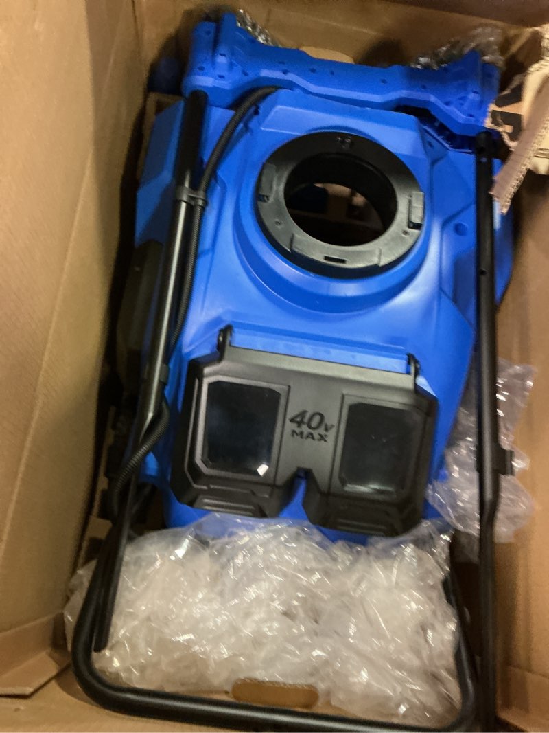 Condition photo showing As Is for 20" 15 Amp Electric Snow Blower, Walk-Behind Corded with Dual LED Headlights and 180° Rotating Chute*DAMAGED