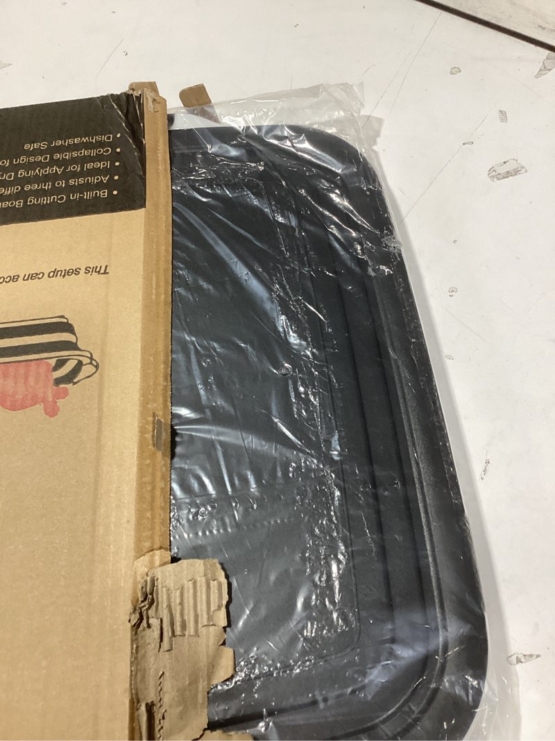 Condition photo showing New/Like New for Collapsible BBQ Prep Tub for Meal Prep, Marinating, and Food Storage - Includes Cutting Board and Locking Lid,Ideal Gifts for Christmas,Dad,mother (X-Large) Black (X-Large)Black