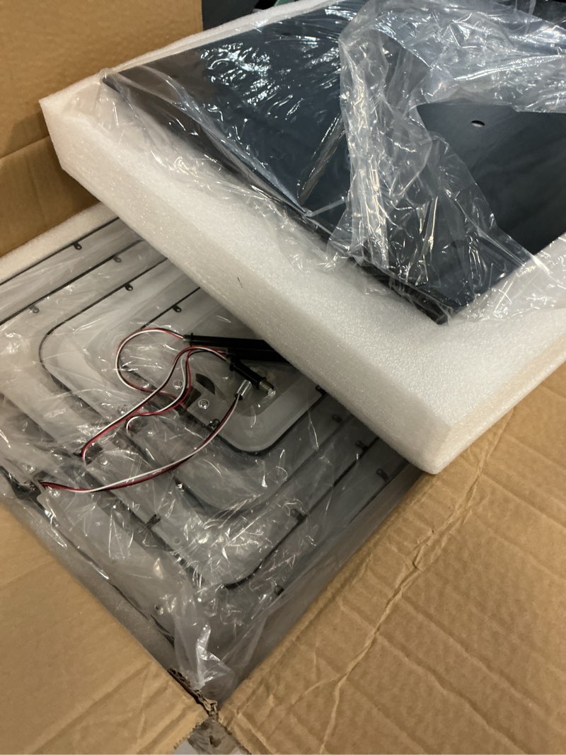 Condition photo showing Good Condition for Modern LED Ceiling Light,41.7in Modern Ceiling Light Fixture,Dimmable 8 Square Black Modern Ceiling Light for Living Room Light Fixture Ceiling,120W Close to Ceiling Light Fixtures w Remote Black 8 Lights